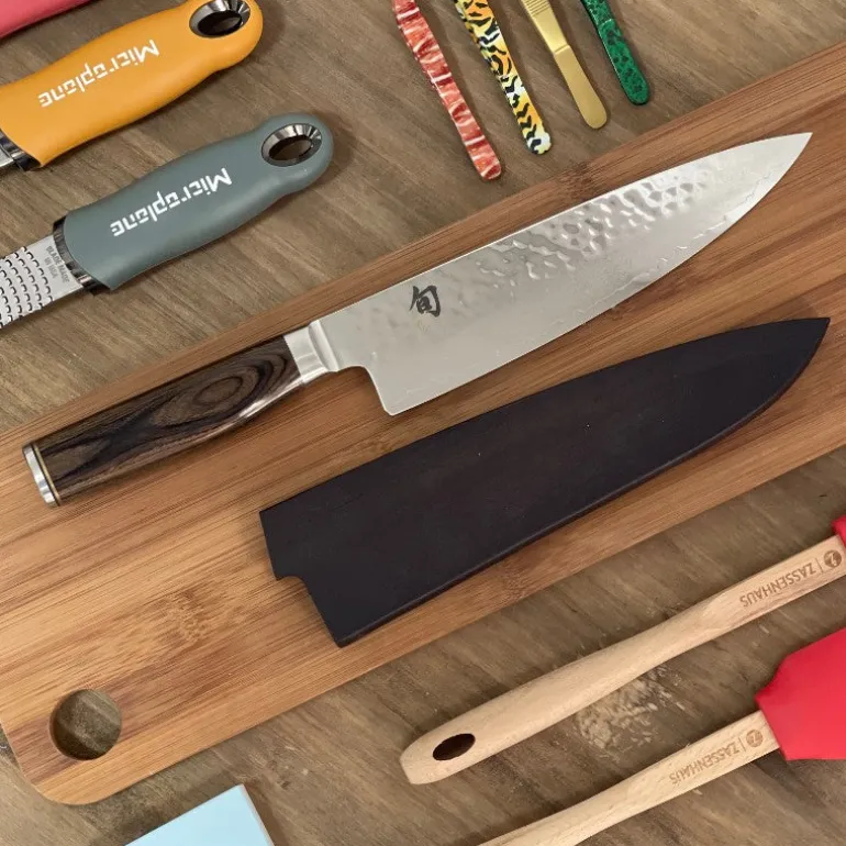 Cuchillo shun premier cebollero y funda de madera