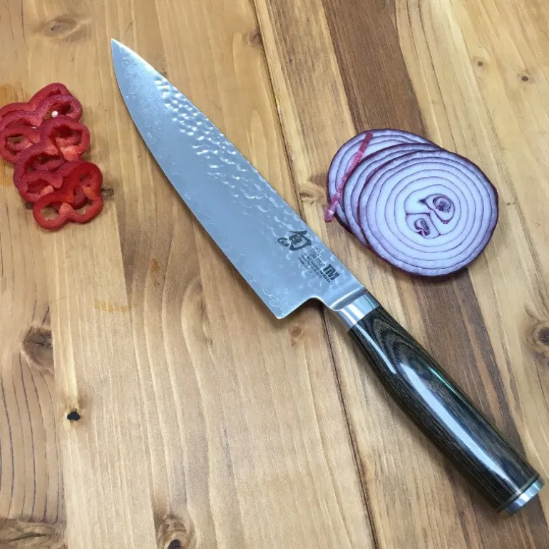 Cuchillo shun premier cebollero y funda de madera