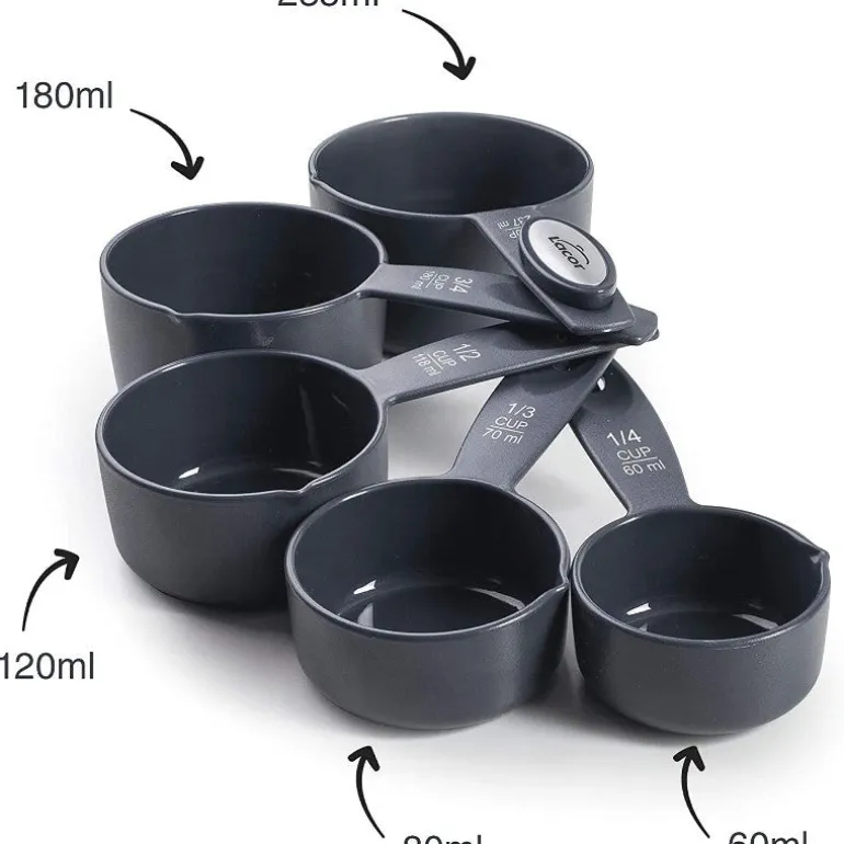 Juego de 5 cazos medidores Grey