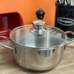 Olla inox con tapa de 20, 22, 24 y 26 Cms