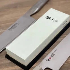 Piedra para afilar cuchillos doble 1000 y 3000 granos