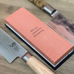 Piedra para afilar cuchillos doble 400 y 1000 granos