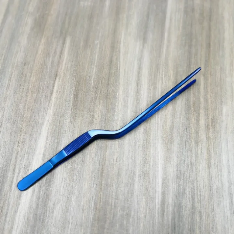 Pinza para emplatar titanio Azul