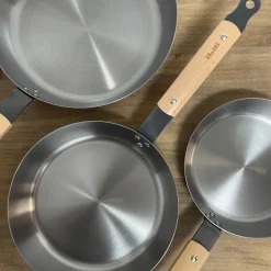 Set 3 Sartenes acero al carbono KarbonSteel de Ibili